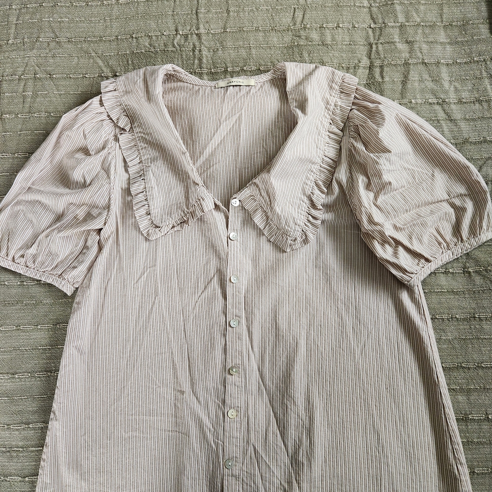 Women's Beige Button Down Shirt